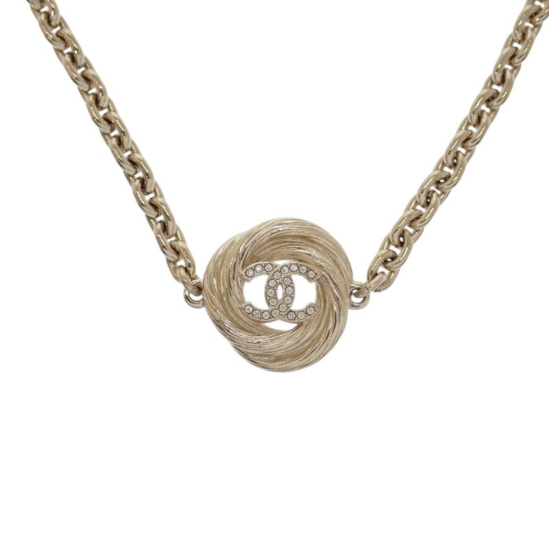 シャネル CHANEL CC チェーン チョーカー ペンダント L25S ABF860B20552 ネックレス メタル ラインストーン ゴールド レディース【中古】【Aランク】