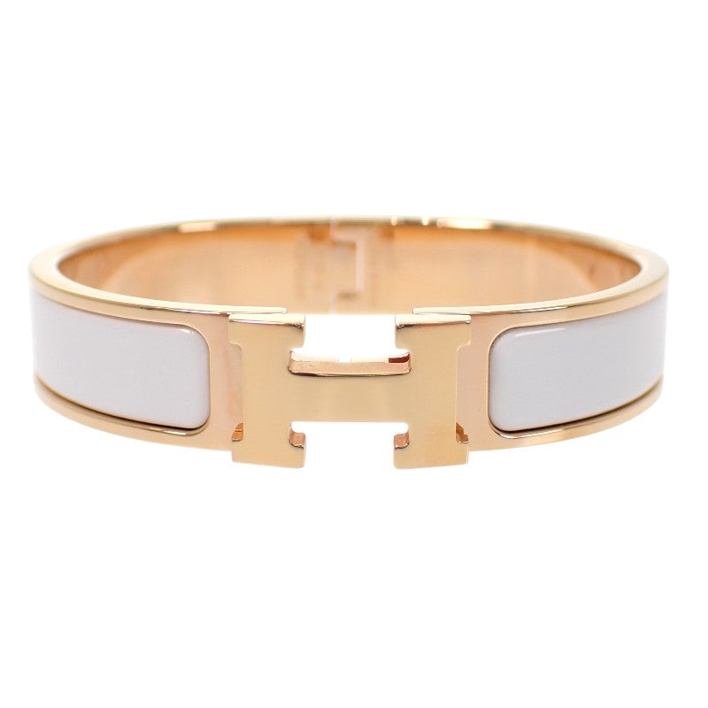 【エルメス◆新品同様】エナメルブレスレット クリックH 白×金　PM エルメス HERMES エナメル ブレスレット クリックH H700001F 31PM