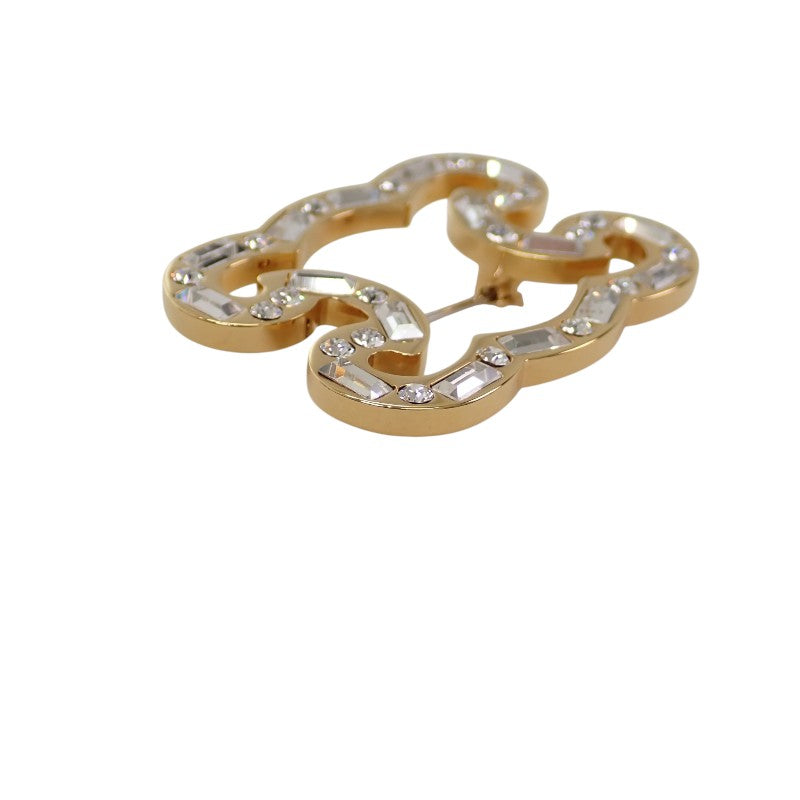 セリーヌ CELINE フレームスパークル 461FQ6SBS.35OR ブローチ クリスタル メタル ゴールド レディース【中古】【Aランク】