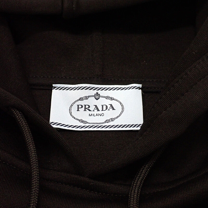 PRADA Cropped Hoodie S 134710 S000 10GS Cotton Nylon Black Women's【Used】【A Rank】