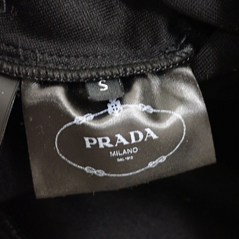 PRADA Cropped Hoodie S 134710 S000 10GS Cotton Nylon Black Women's【Used】【A Rank】
