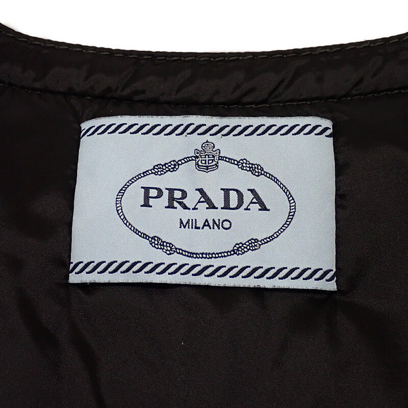 プラダ PRADA ノーカラー 38 29B831_R152_1DAB ダウンジャケット ナイロン グレー レディース【中古】【ABランク】