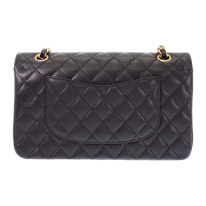 シャネル CHANEL 11.12 クラシック A01112_Y01864_C3906 ショルダーバッグ キャビアスキン ブラック ゴールド金具 レディース【中古】【SAランク】