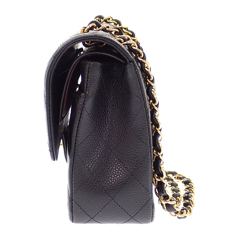 シャネル CHANEL 11.12 クラシック A01112_Y01864_C3906 ショルダーバッグ キャビアスキン ブラック ゴールド金具 レディース【中古】【SAランク】