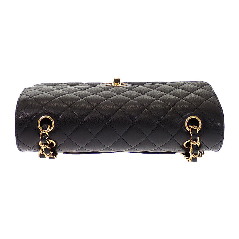 シャネル CHANEL 11.12 クラシック A01112_Y01864_C3906 ショルダーバッグ キャビアスキン ブラック ゴールド金具 レディース【中古】【SAランク】