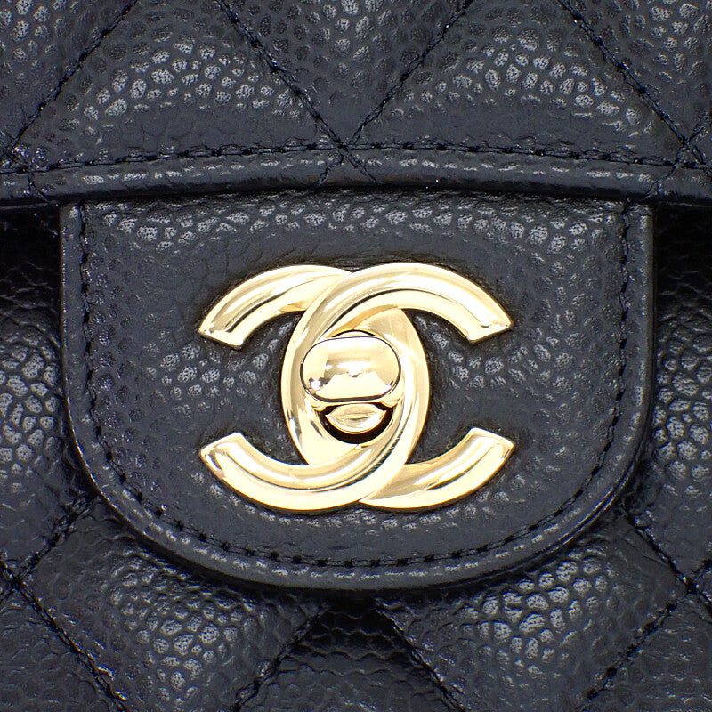 シャネル CHANEL 11.12 クラシック A01112_Y01864_C3906 ショルダーバッグ キャビアスキン ブラック ゴールド金具 レディース【中古】【SAランク】