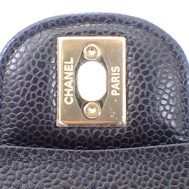 シャネル CHANEL 11.12 クラシック A01112_Y01864_C3906 ショルダーバッグ キャビアスキン ブラック ゴールド金具 レディース【中古】【SAランク】