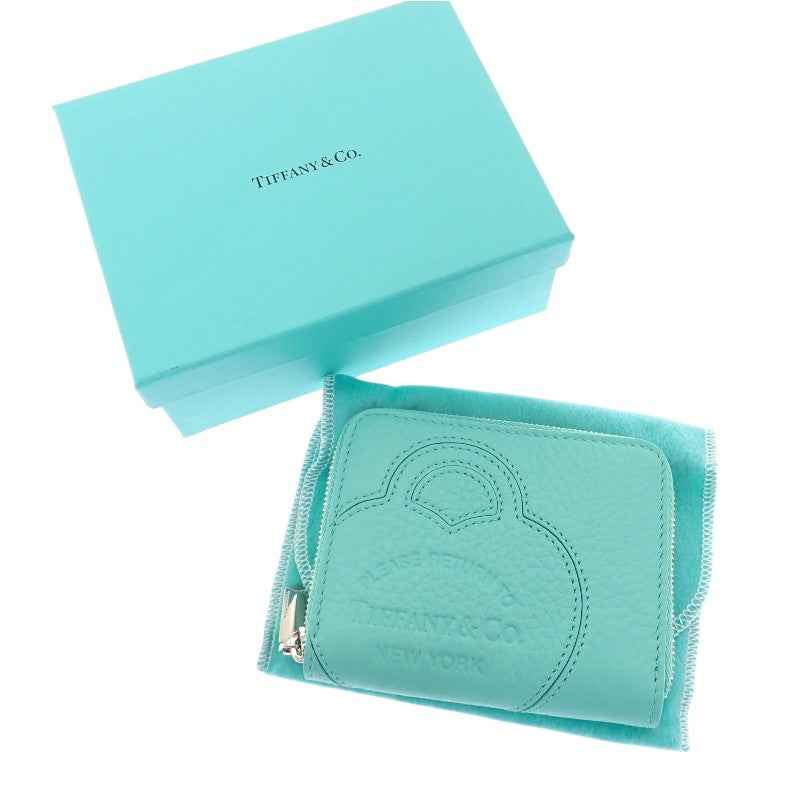ティファニー TIFFANY&Co. リターントゥティファニー スモールジップウォレット 72020022 コインケース レザー ブルー シルバー金具 レディース【中古】【Aランク】