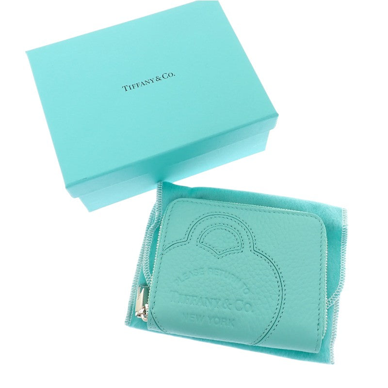蒂芙尼 TIFFANY&Co. Return to Tiffany 小型拉鏈錢包 72020022 零錢包 皮革 藍色 銀色五金 女士【中古】【A級】