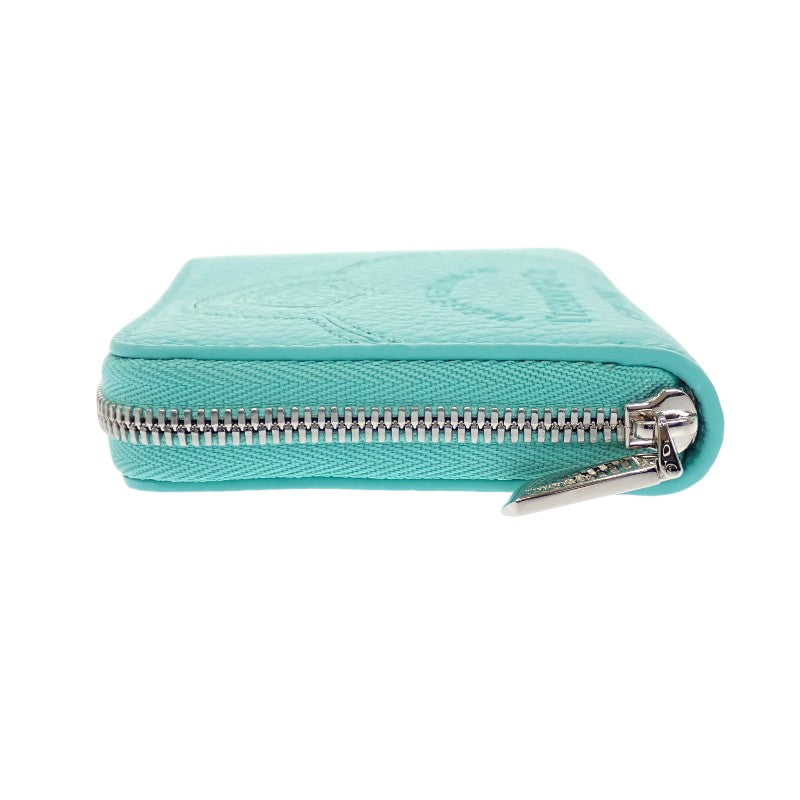 蒂芙尼 TIFFANY&Co. Return to Tiffany 小型拉鏈錢包 72020022 零錢包 皮革 藍色 銀色五金 女士【中古】【A級】
