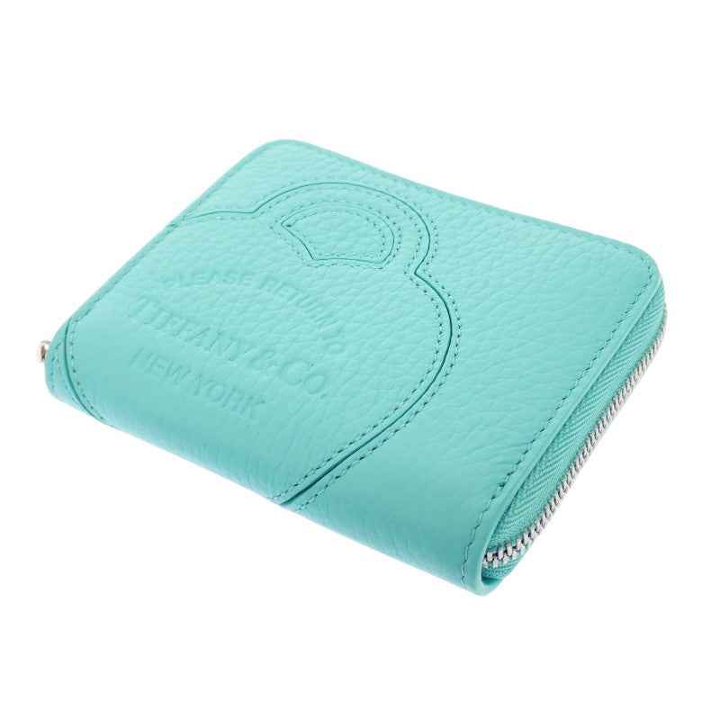 ティファニー TIFFANY&Co. リターントゥティファニー スモールジップウォレット 72020022 コインケース レザー ブルー シルバー金具 レディース【中古】【Aランク】