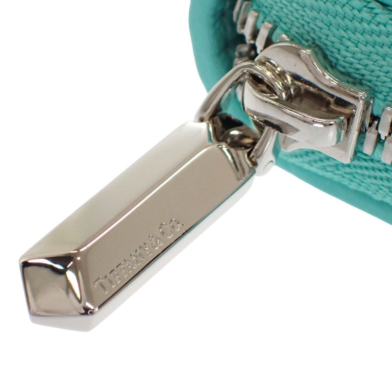 蒂芙尼 TIFFANY&Co. Return to Tiffany 小型拉鏈錢包 72020022 零錢包 皮革 藍色 銀色五金 女士【中古】【A級】