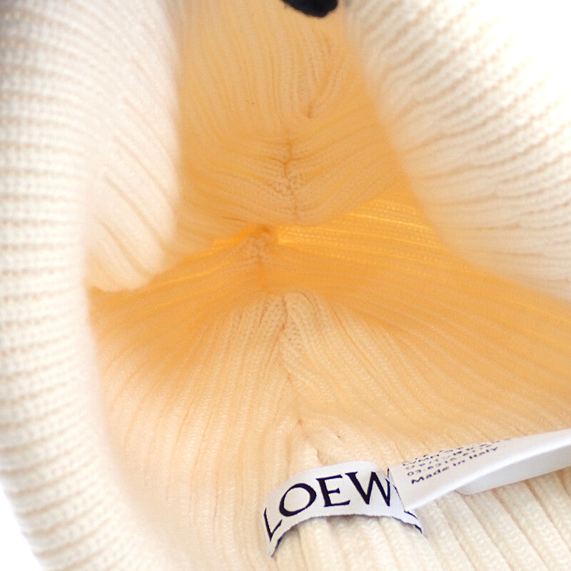 羅威 LOEWE 毛帽 F540257X23 針織帽 羊毛 象牙白 男女皆宜【二手】【AB級】