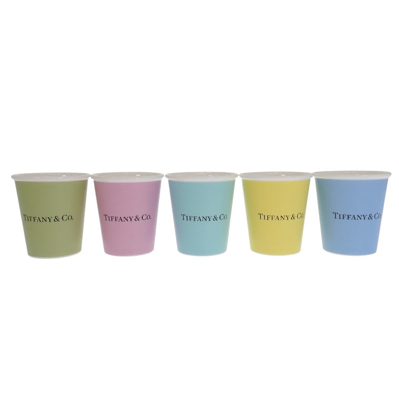 ティファニー TIFFANY&Co. コーヒーカップ ボーンチャイナ 5個セット 71364488 グラス 陶磁器 マルチカラー 5カラー ユニセックス【中古】【Sランク】