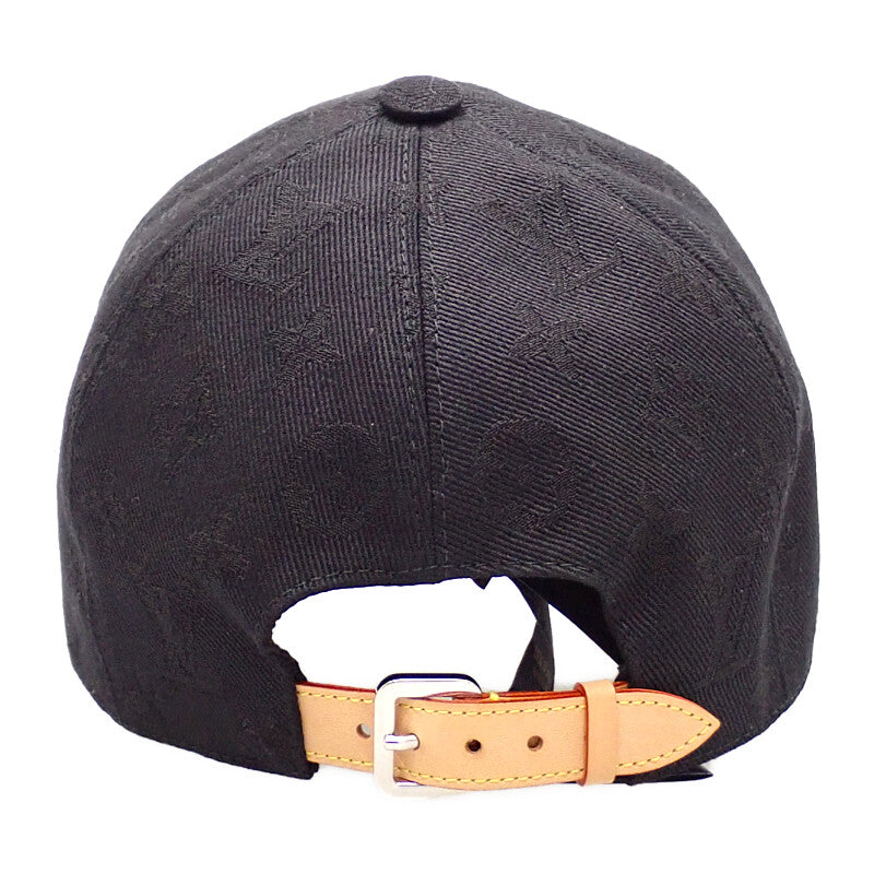 ルイヴィトン LOUIS VUITTON モノグラムエッセンシャル M5381M キャップ コットン ブラック メンズ【中古】【Aランク】