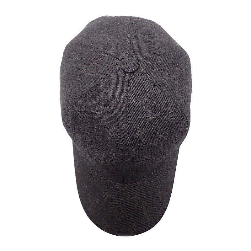 ルイヴィトン LOUIS VUITTON モノグラムエッセンシャル M5381M キャップ コットン ブラック メンズ【中古】【Aランク】
