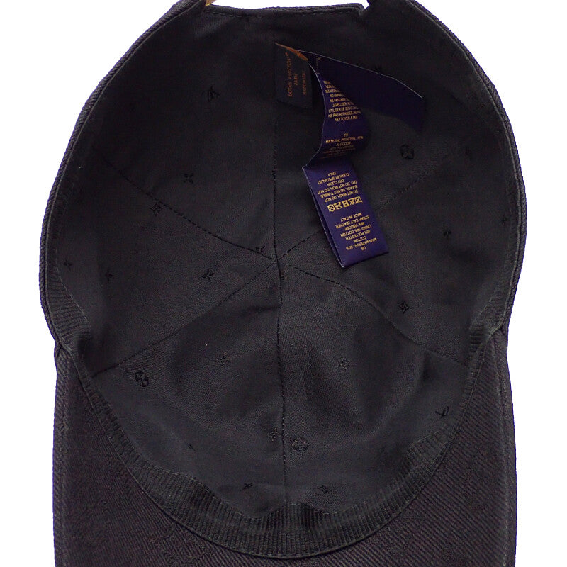 ルイヴィトン LOUIS VUITTON モノグラムエッセンシャル M5381M キャップ コットン ブラック メンズ【中古】【Aランク】