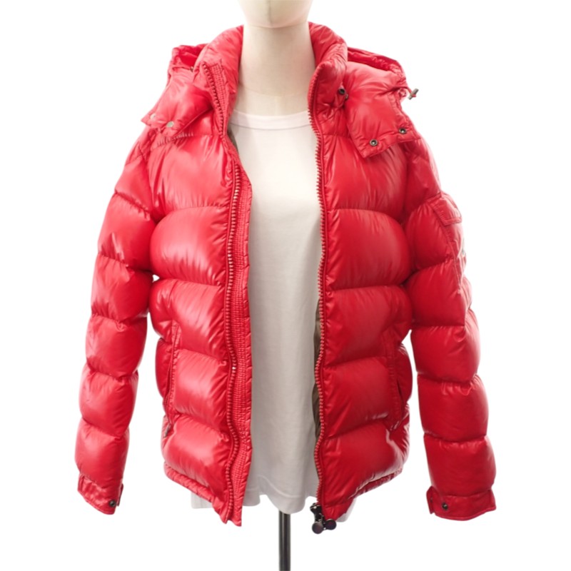 モンクレール MONCLER MAYA マヤ 1 C20914036605 68950 ダウンジャケット ナイロン ダウン90%/フェザー10% レッド メンズ【中古】【ABランク】