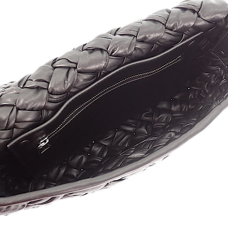 Bottega Veneta BOTTEGA VENETA Lampo Messenger 815805 肩背包 小牛皮 黑色 銀色金屬 女士 男士【中古】【A級】