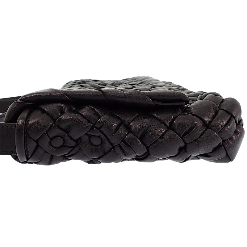 ボッテガヴェネタ BOTTEGA VENETA ランプル メッセンジャー 815805 ショルダーバッグ カーフ ブラック シルバー金具 メンズ レディース【中古】【Aランク】