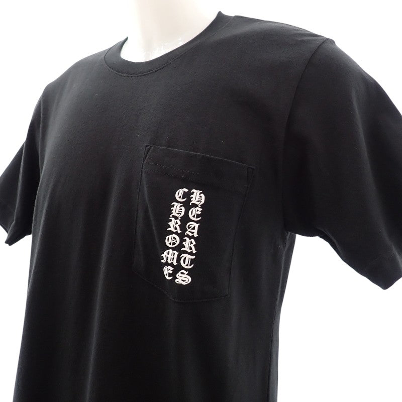 クロムハーツ CHROME HEARTS スクロールロゴ S 半袖Tシャツ コットン ブラック メンズ【中古】【Aランク】
