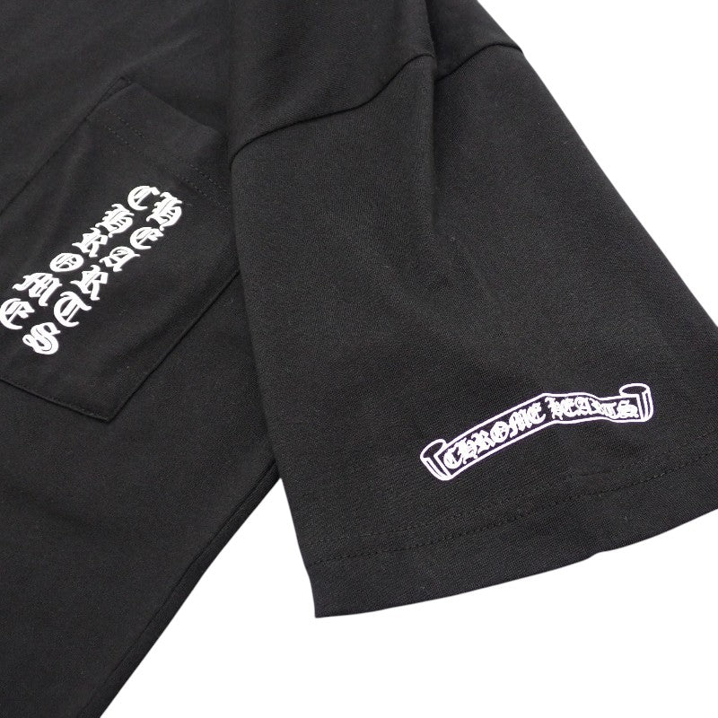 クロムハーツ CHROME HEARTS スクロールロゴ S 半袖Tシャツ コットン ブラック メンズ【中古】【Aランク】