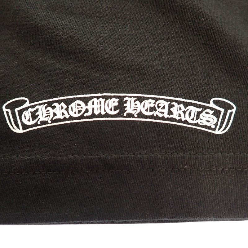 クロムハーツ CHROME HEARTS スクロールロゴ S 半袖Tシャツ コットン ブラック メンズ【中古】【Aランク】