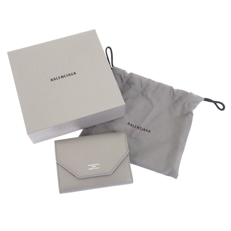 バレンシアガ BALENCIAGA エンベロープ ミニウォレット 7861732AABX1164 三つ折り財布 カーフ グレー ブルー シルバー金具 レディース【中古】【Aランク】 バレンシアガ BALENCIAGA エンベロープ ミニウォレット