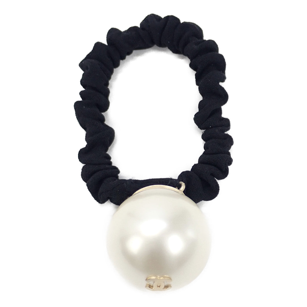 シャネル CHANEL パール付きシュシュ A63896_Y20154_Z3528 ヘアアクセサリー ブラック レディース【中古】【Aランク】