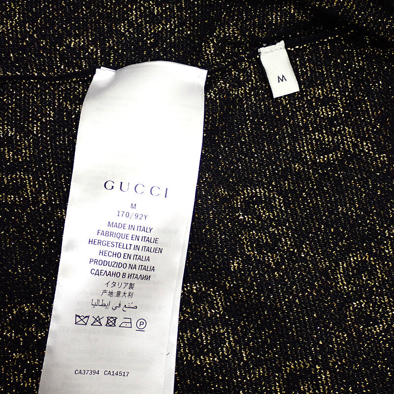 グッチ GUCCI GG コットンラメ ファブリック M 529193_X9W83_4921 カーディガン コットン ネイビー ゴールド メンズ レディース【中古】【Aランク】