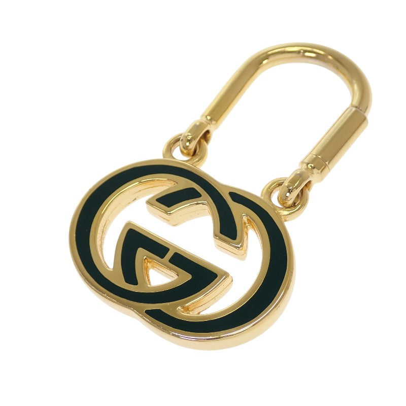 GUCCI GUCCI GG鑰匙圈 舊款GUCCI 鑰匙扣 金屬 金色 綠色 中性款【中古】【AB級品】