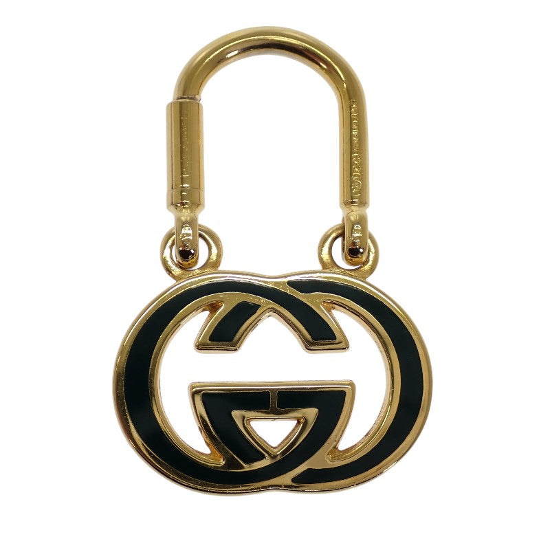 グッチ GUCCI GGキーリング オールドグッチ キーホルダー メタル ゴールド グリーン ユニセックス【中古】【ABランク】