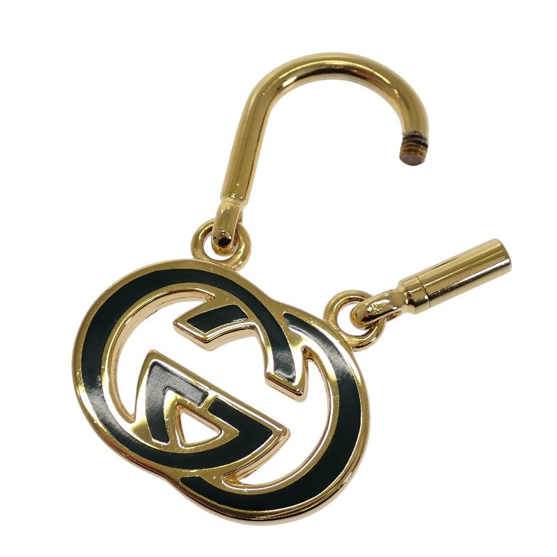グッチ GUCCI GGキーリング オールドグッチ キーホルダー メタル ゴールド グリーン ユニセックス【中古】【ABランク】