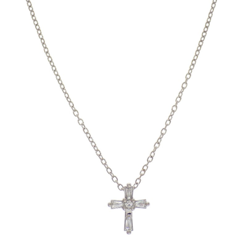 スタージュエリー STAR JEWELRY クロス 十字架 ネックレス K18ホワイトゴールド ダイヤモンド レディース【中古】【Aランク】
