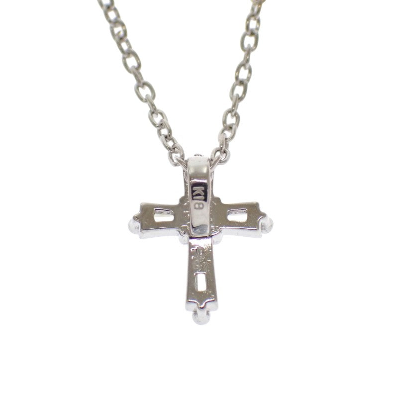 スタージュエリー STAR JEWELRY クロス 十字架 ネックレス K18ホワイトゴールド ダイヤモンド レディース【中古】【Aランク】