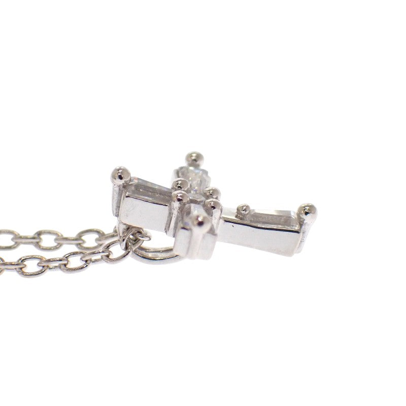 スタージュエリー STAR JEWELRY クロス 十字架 ネックレス K18ホワイトゴールド ダイヤモンド レディース【中古】【Aランク】