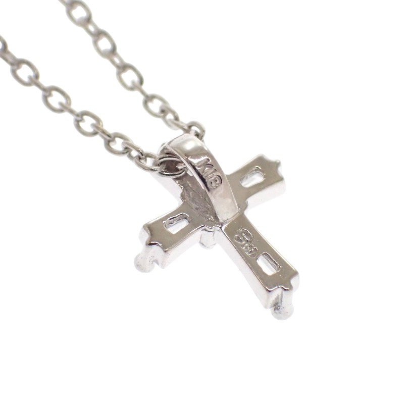 スタージュエリー STAR JEWELRY クロス 十字架 ネックレス K18ホワイトゴールド ダイヤモンド レディース【中古】【Aランク】