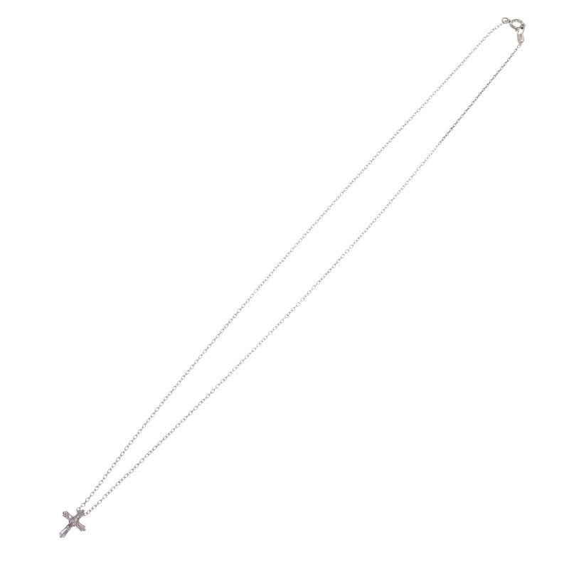 スタージュエリー STAR JEWELRY クロス 十字架 ネックレス K18ホワイトゴールド ダイヤモンド レディース【中古】【Aランク】