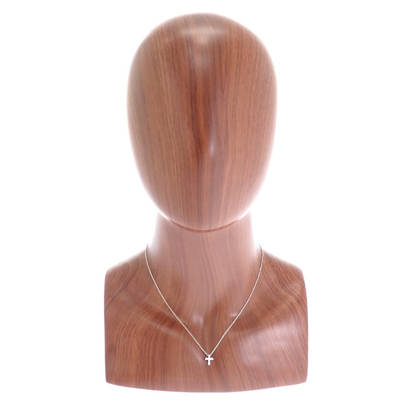 スタージュエリー STAR JEWELRY クロス 十字架 ネックレス K18ホワイトゴールド ダイヤモンド レディース【中古】【Aランク】