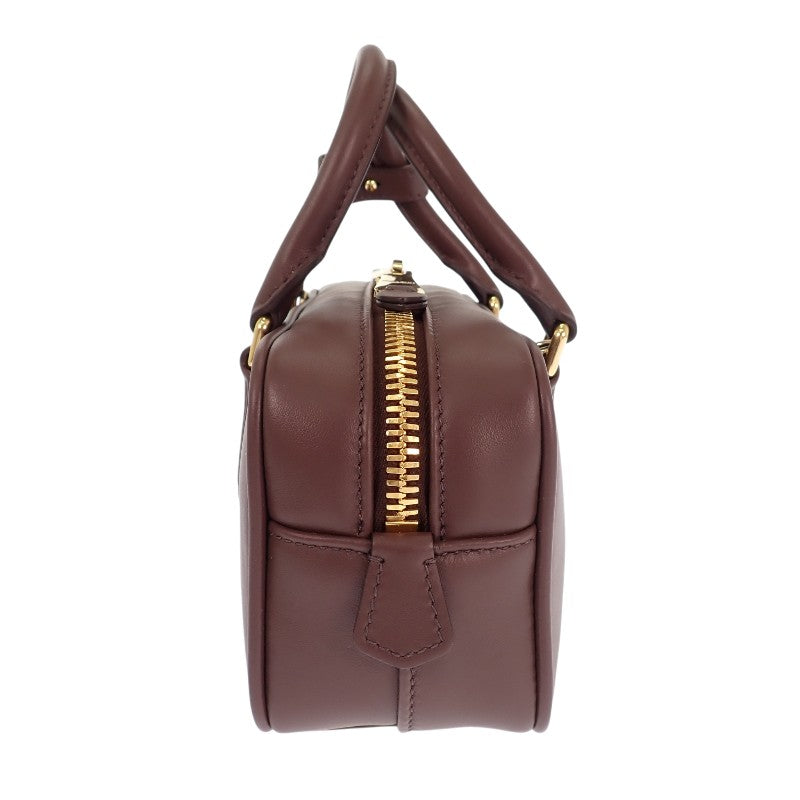 ミュウミュウ MIUMIU アルカディ レザーバッグ レギュラー 5BB142_ACR3_F0NBL_V_OON 2WAYバッグ レザー ブライアウッド ゴールド金具 レディース【中古】【Aランク】