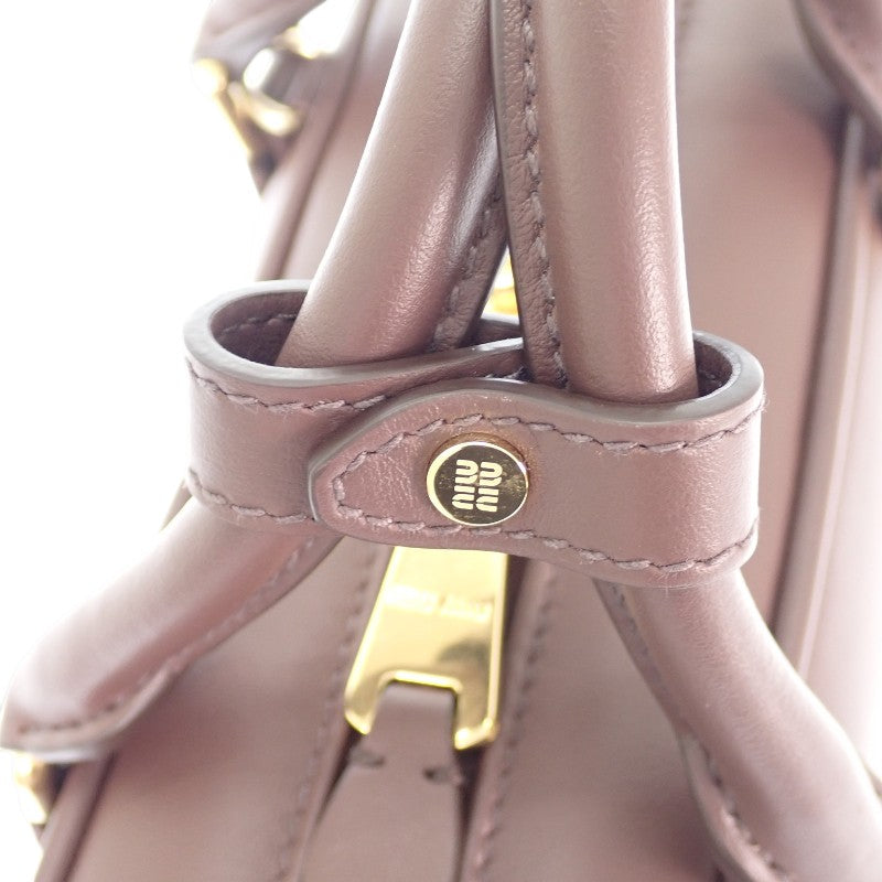 ミュウミュウ MIUMIU アルカディ レザーバッグ レギュラー 5BB142_ACR3_F0NBL_V_OON 2WAYバッグ レザー ブラウン ブライアウッド ゴールド金具 レディース【中古】【Aランク】