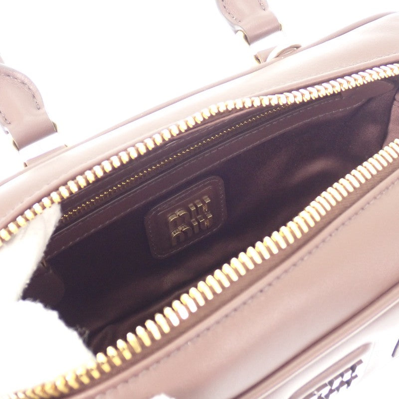 ミュウミュウ MIUMIU アルカディ レザーバッグ レギュラー 5BB142_ACR3_F0NBL_V_OON 2WAYバッグ レザー ブラウン ブライアウッド ゴールド金具 レディース【中古】【Aランク】