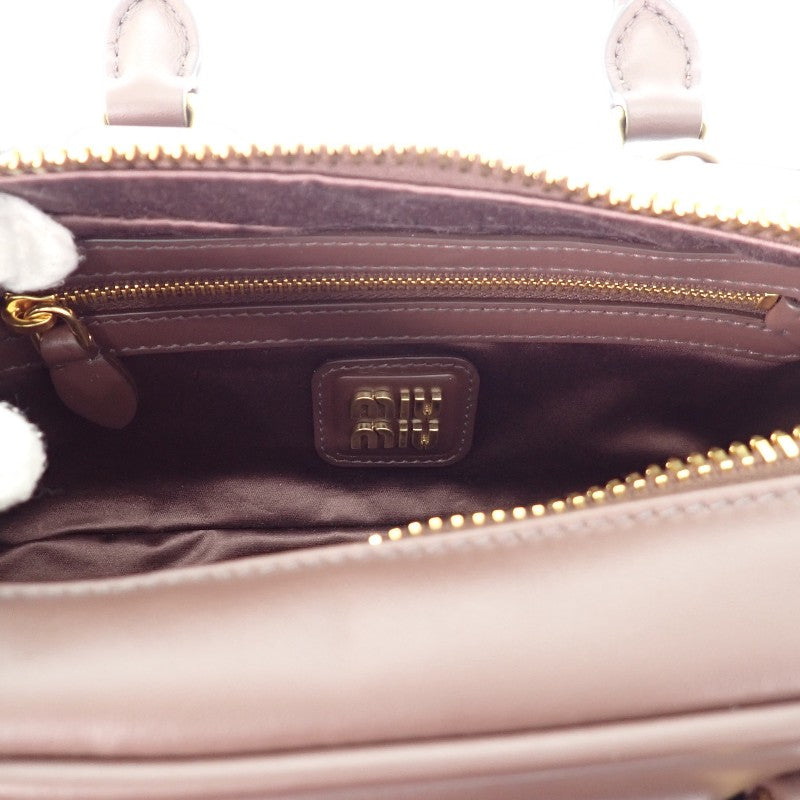 ミュウミュウ MIUMIU アルカディ レザーバッグ レギュラー 5BB142_ACR3_F0NBL_V_OON 2WAYバッグ レザー ブラウン ブライアウッド ゴールド金具 レディース【中古】【Aランク】