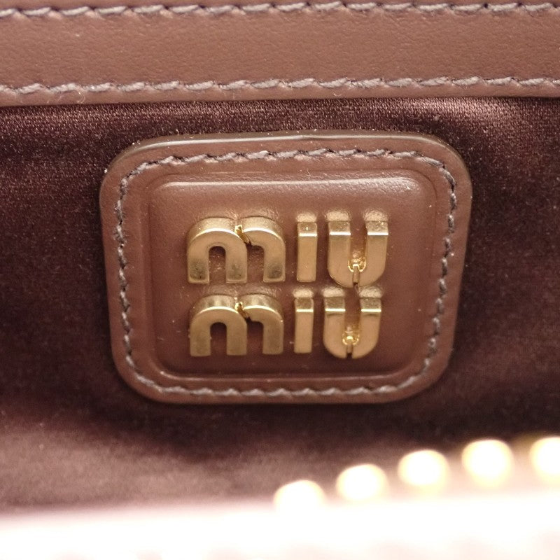ミュウミュウ MIUMIU アルカディ レザーバッグ レギュラー 5BB142_ACR3_F0NBL_V_OON 2WAYバッグ レザー ブラウン ブライアウッド ゴールド金具 レディース【中古】【Aランク】