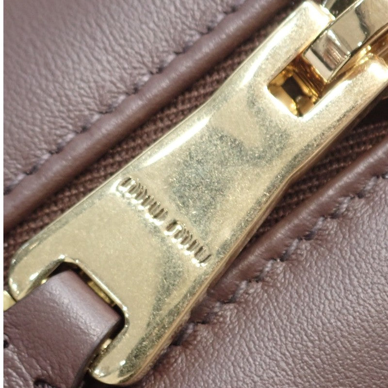 ミュウミュウ MIUMIU アルカディ レザーバッグ レギュラー 5BB142_ACR3_F0NBL_V_OON 2WAYバッグ レザー ブラウン ブライアウッド ゴールド金具 レディース【中古】【Aランク】