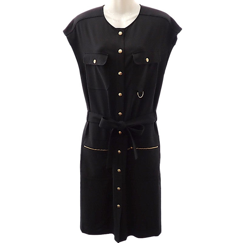 セリーヌ CELINE ベルト付き アーミードレス 2R59G865C ワンピース アセテート/レーヨン ブラック #34 レディース【中古】【Aランク】