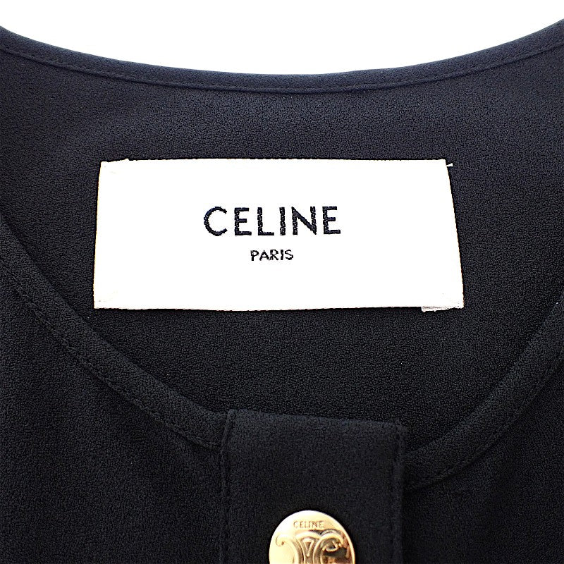 セリーヌ CELINE ベルト付き アーミードレス 2R59G865C ワンピース アセテート/レーヨン ブラック #34 レディース【中古】【Aランク】
