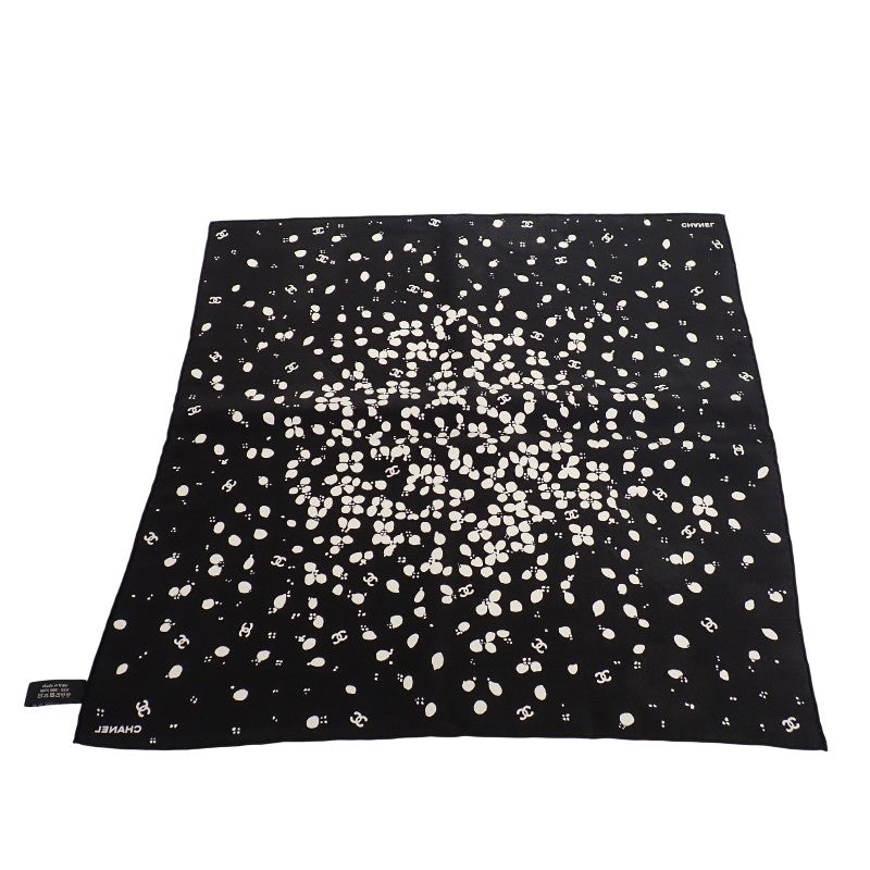 シャネル CHANEL スカーフ&シュシュ セット フラワー 22P刻印 スカーフ シルク ブラック ホワイト レディース【中古】【ABランク】