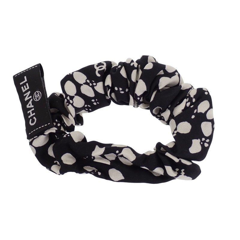 シャネル CHANEL スカーフ&シュシュ セット フラワー 22P刻印 スカーフ シルク ブラック ホワイト レディース【中古】【ABランク】