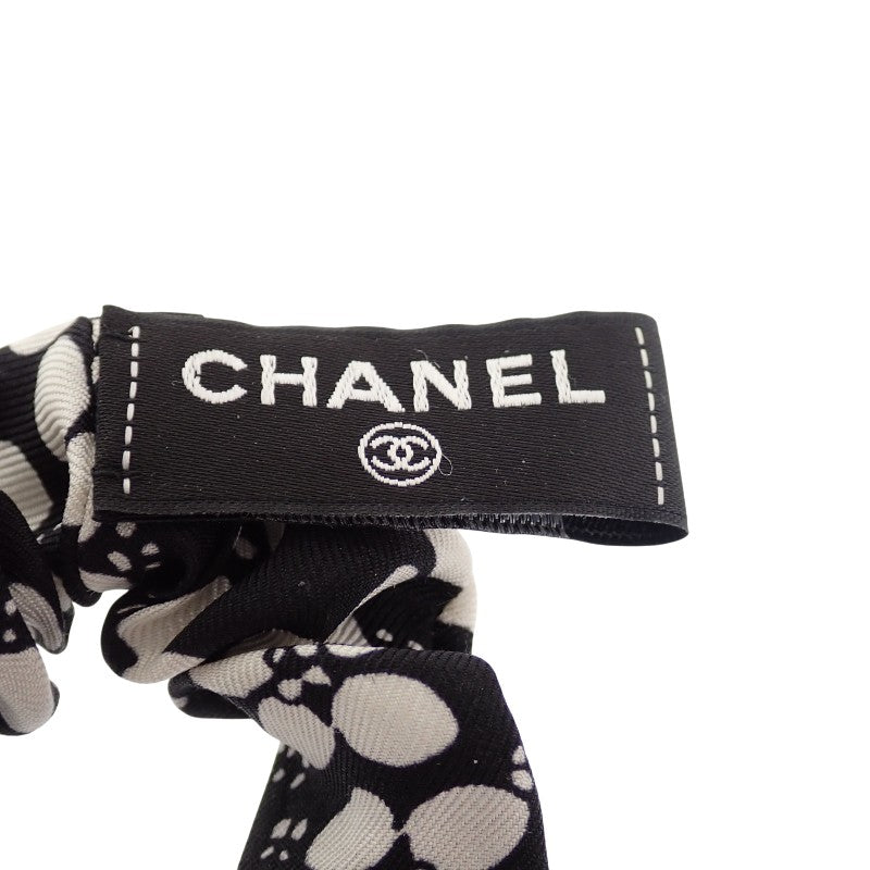 シャネル CHANEL スカーフ&シュシュ セット フラワー 22P刻印 スカーフ シルク ブラック ホワイト レディース【中古】【ABランク】